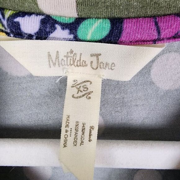 Matilda Jane Dot Your I's Dress Womens XS Sleeveless Knee Length Green Polka Dot - Picture 4 of 6